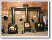 ショールームの薪ストーブ