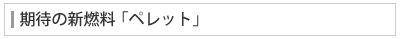 期待の新燃料「ペレット」